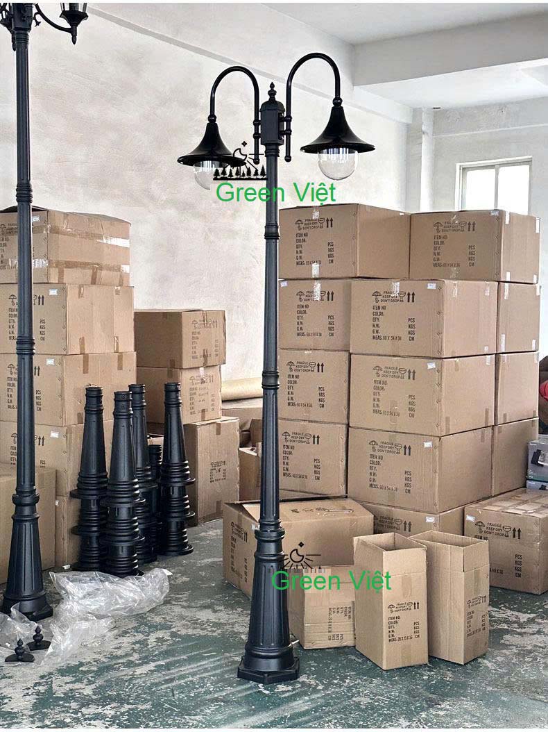 Bộ Cột Đèn Năng Lượng Mặt Trời Sân Vườn CV-1015