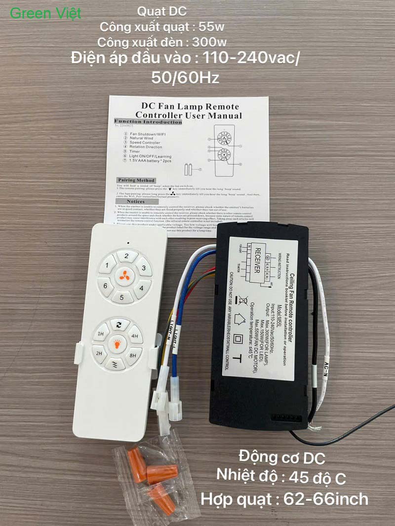 Bộ điều khiển quạt trần (Remote Hộp số)