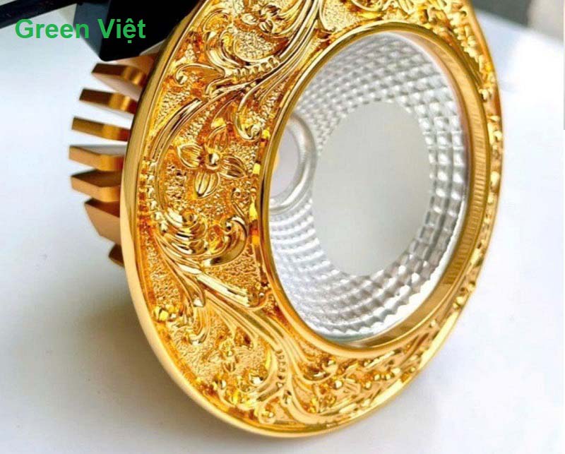 Đèn âm trần mạ đồng cao cấp 12W - Đèn tân cổ điển