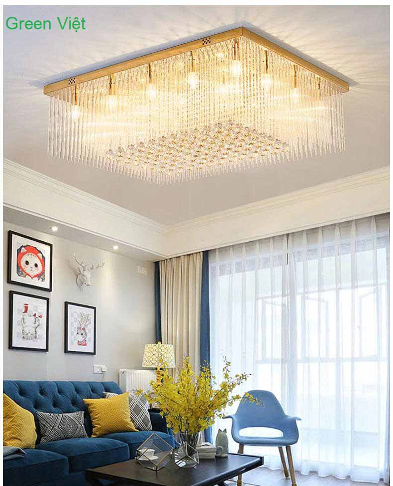 Đèn chùm mâm pha lê DMPL03 Cao Cấp Green Việt