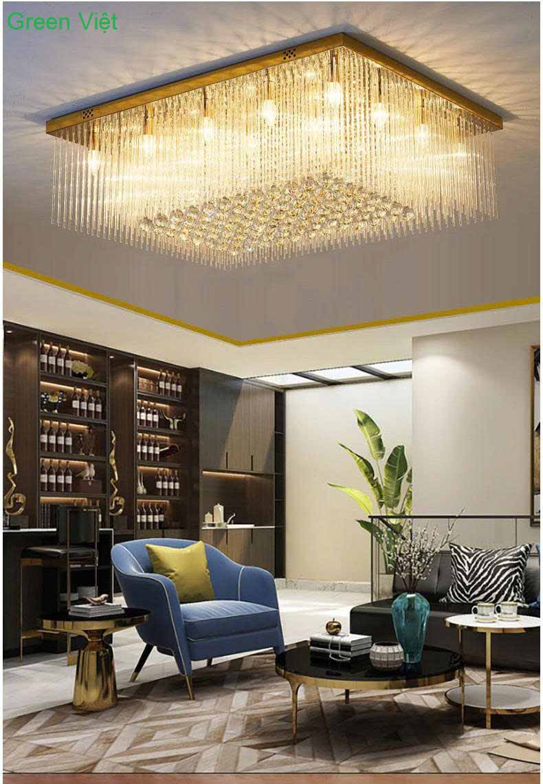 Đèn chùm mâm pha lê DMPL03 Cao Cấp Green Việt