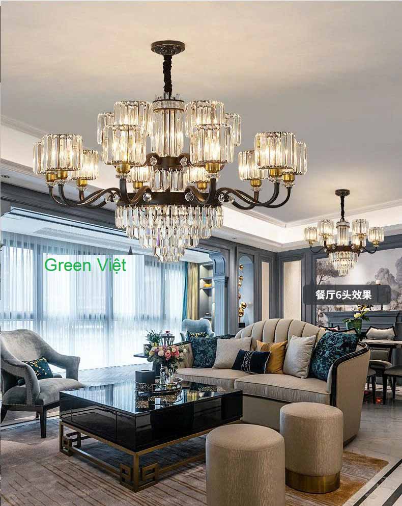 Đèn chùm pha lê cao cấp 12 tay DHCTP07