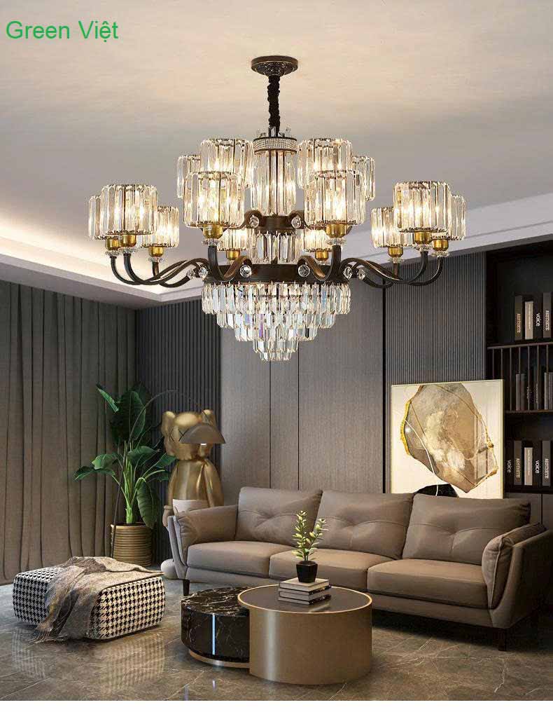 Đèn chùm pha lê cao cấp 12 tay DHCTP07
