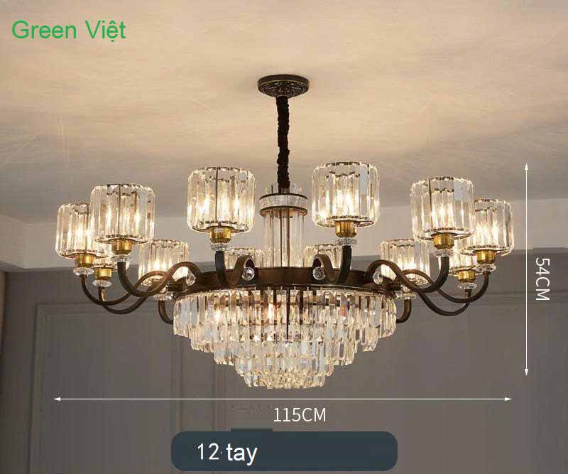 Đèn chùm pha lê cao cấp 12 tay DHCTP07