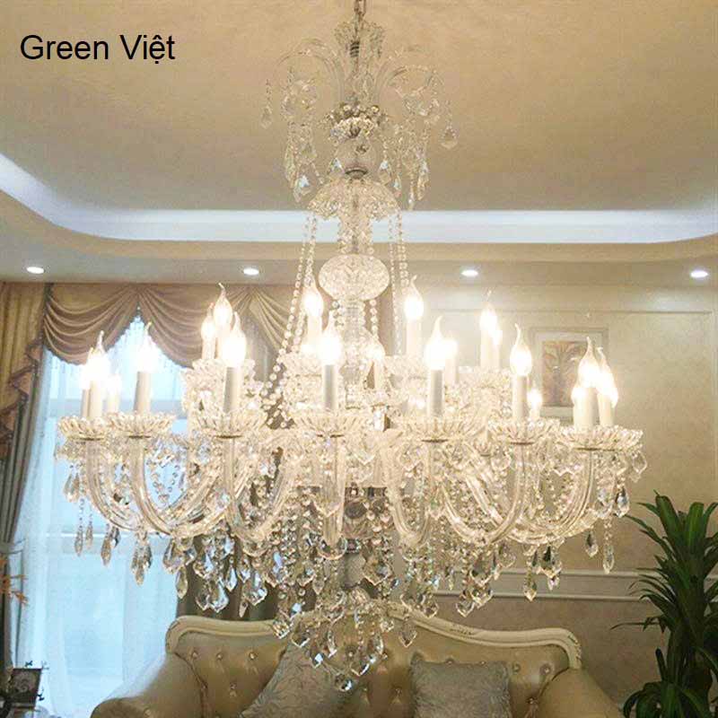 Đèn Chùm Pha Lê Cao Cấp 18 Tay TPL18 Biệt Thự, Nhà Hàng