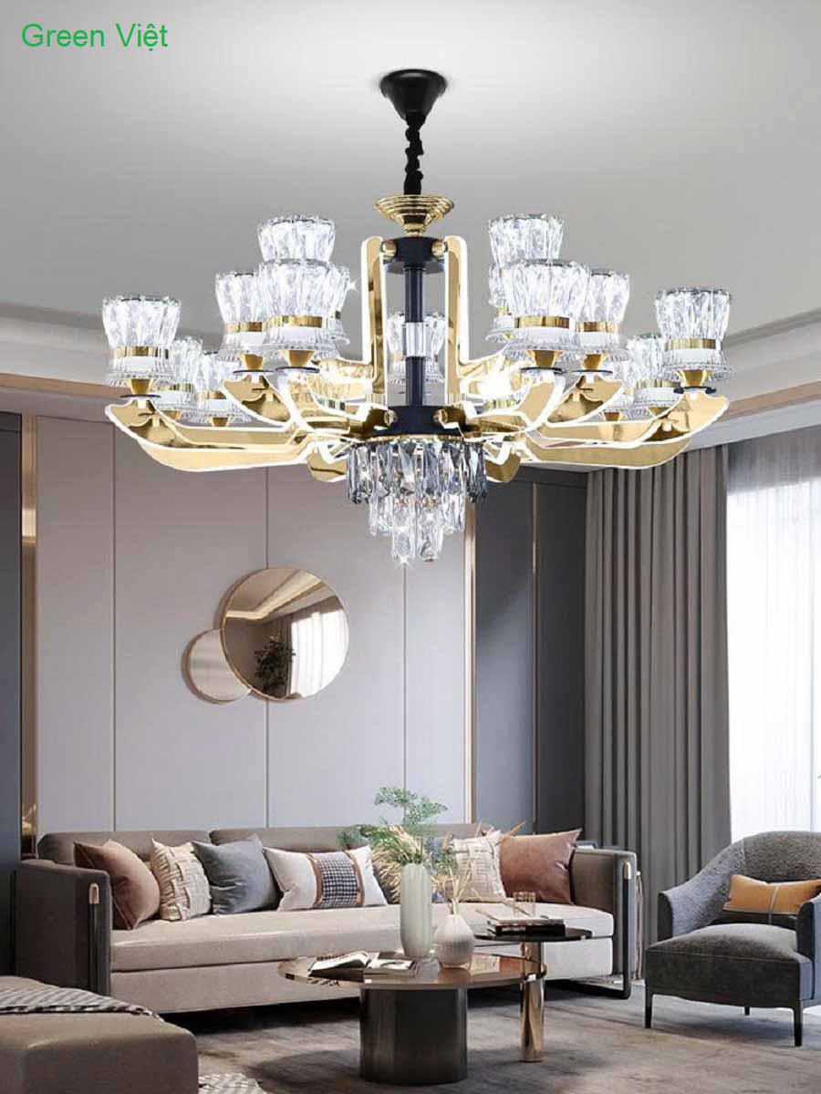 Đèn chùm pha lê cao cấp phòng khách DCPL08