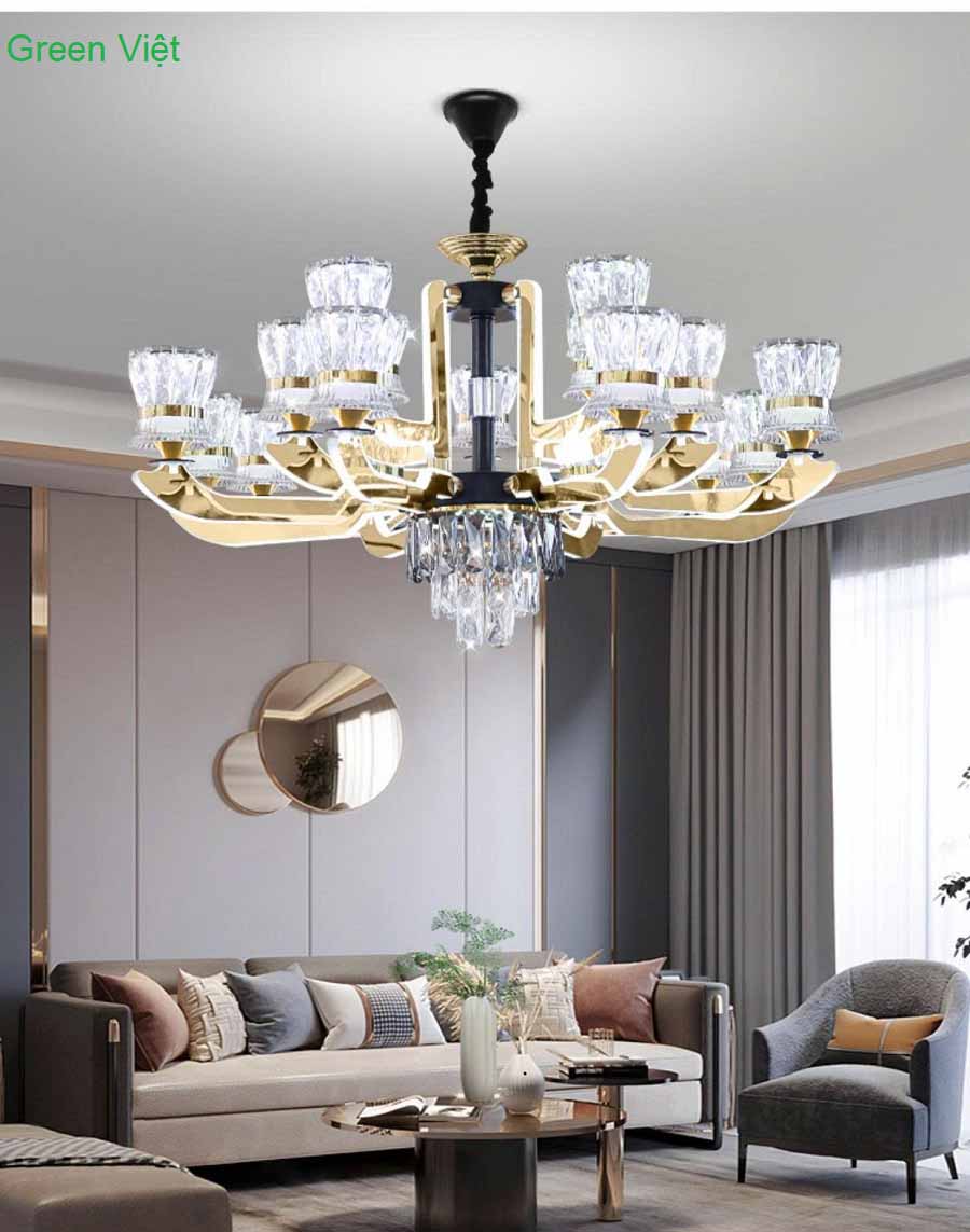 Đèn chùm pha lê cao cấp phòng khách DCPL08