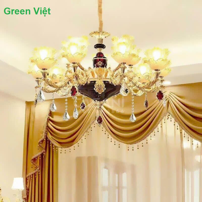 Đèn Chùm Pha Lê CCP-5087-8-R Nội Thất Tân Cổ
