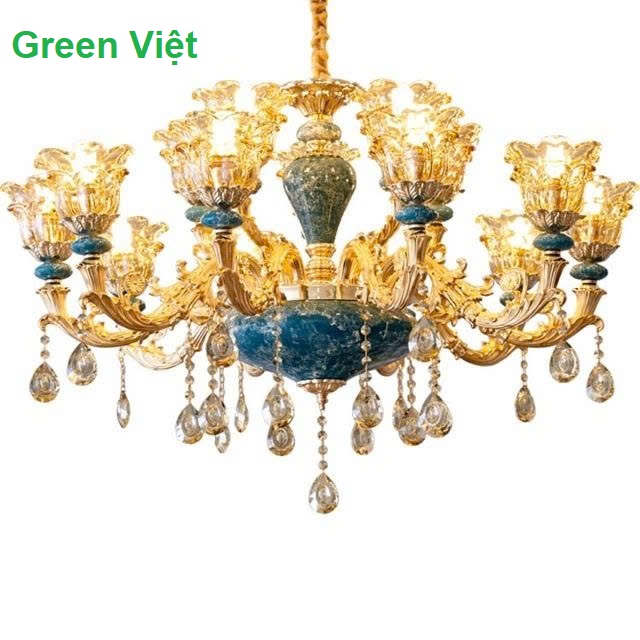 Đèn Chùm Pha Lê CCP-6078-15-G( 15 Tay)