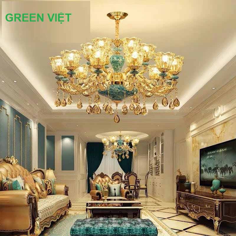 Đèn Chùm Pha Lê CCP-6078-15-G( 15 Tay)