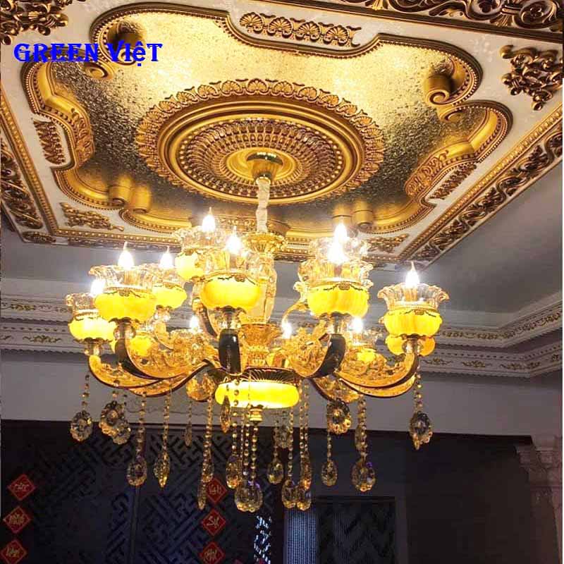 Đèn Chùm Pha Lê CCP-6078-15-G( 15 Tay)
