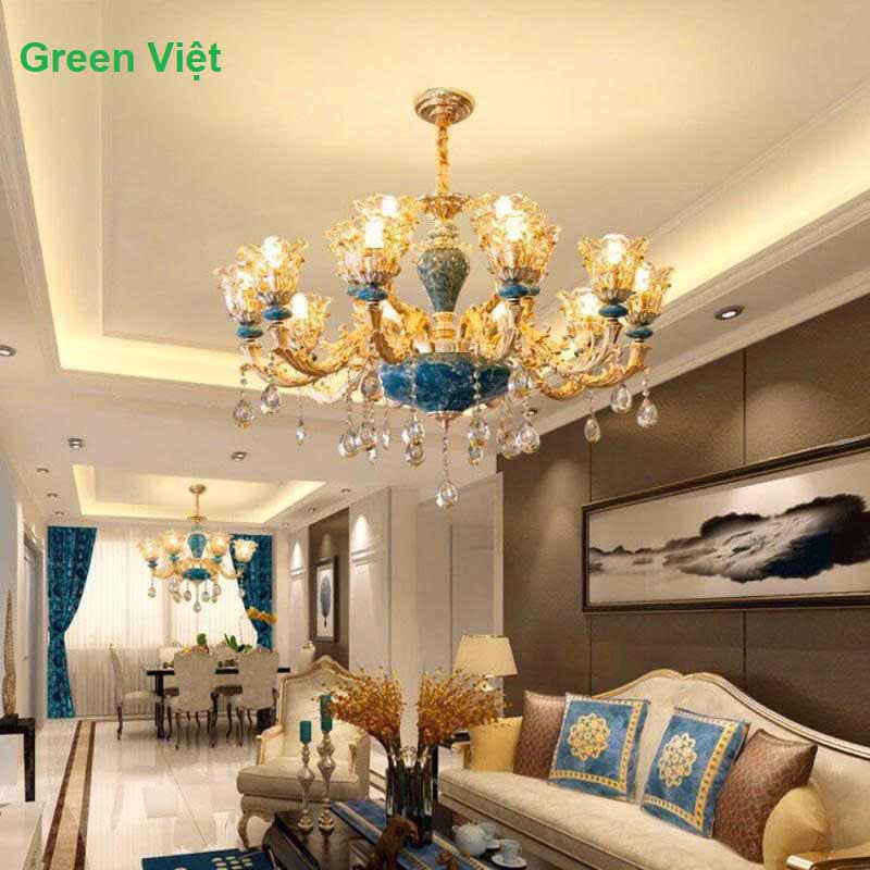 Đèn Chùm Pha Lê CCP-6078-15-G( 15 Tay)