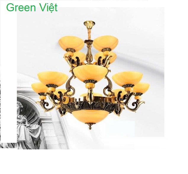 Đèn Chùm Tân Cổ Điển DCT25 Đồng Cao Cấp Green Việt