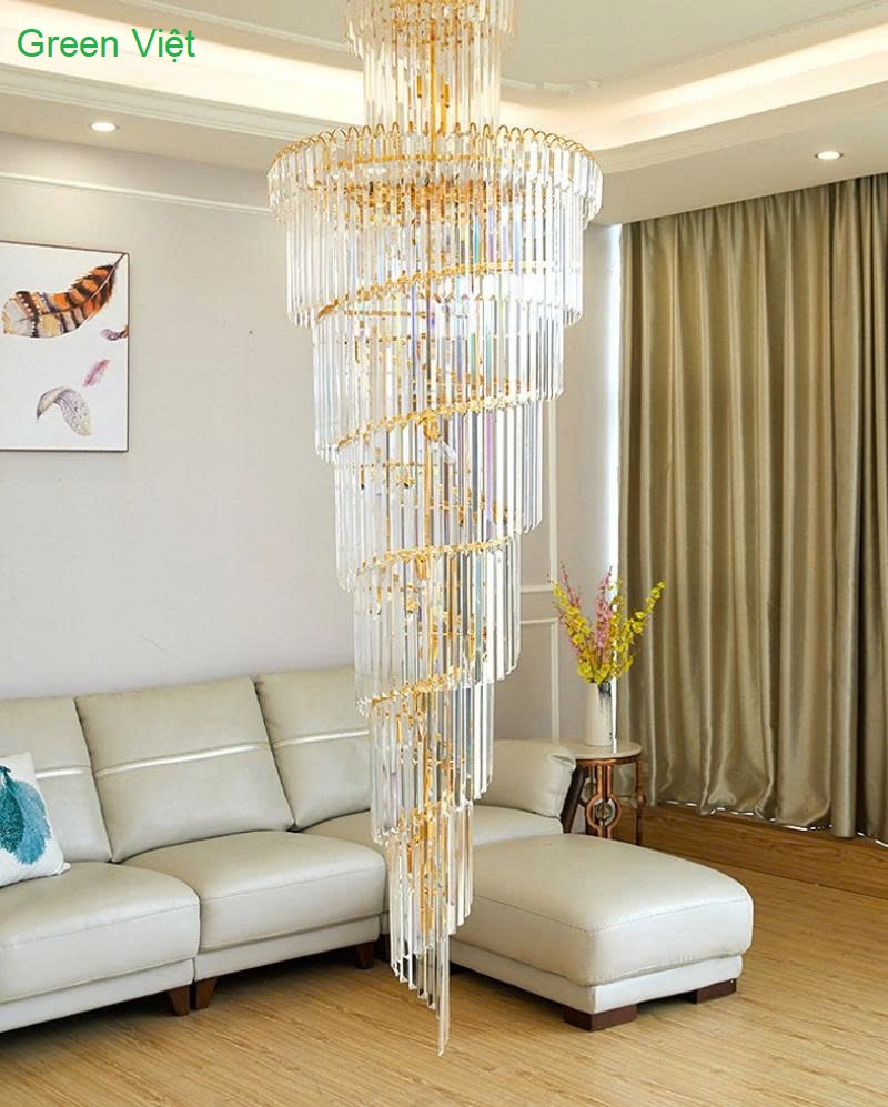 Đèn chùm thông tầng phòng khách DCGV021