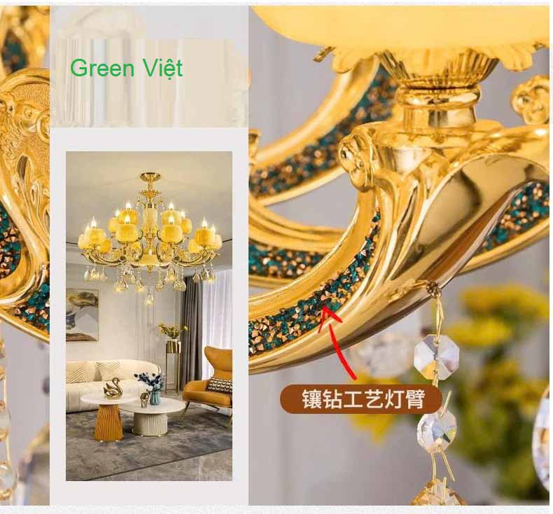 Đèn chùm trang trí cao cấp T6039-8 8 tay
