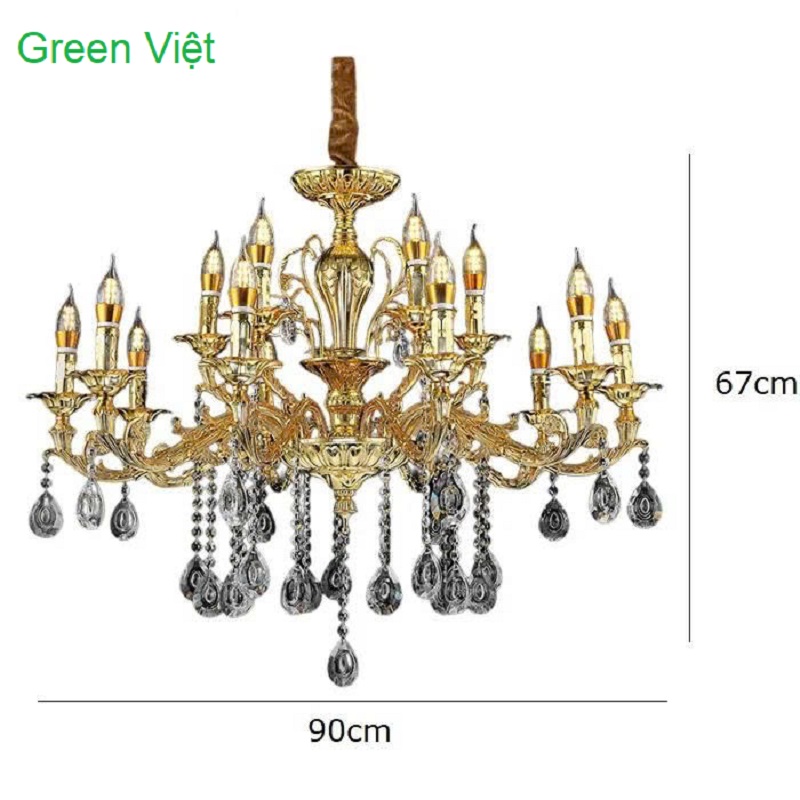 Đèn chùm trang trí khách sạn D920-15 15 tay Sang Trọng Hiện Đại