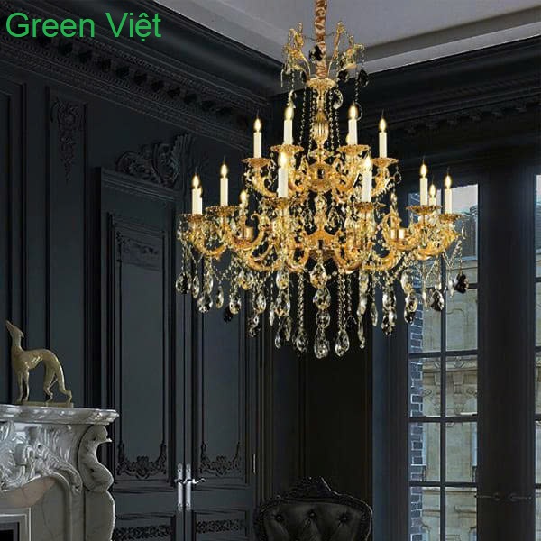 Đèn chùm trang trí phòng khách 18 tay hình nến D1050