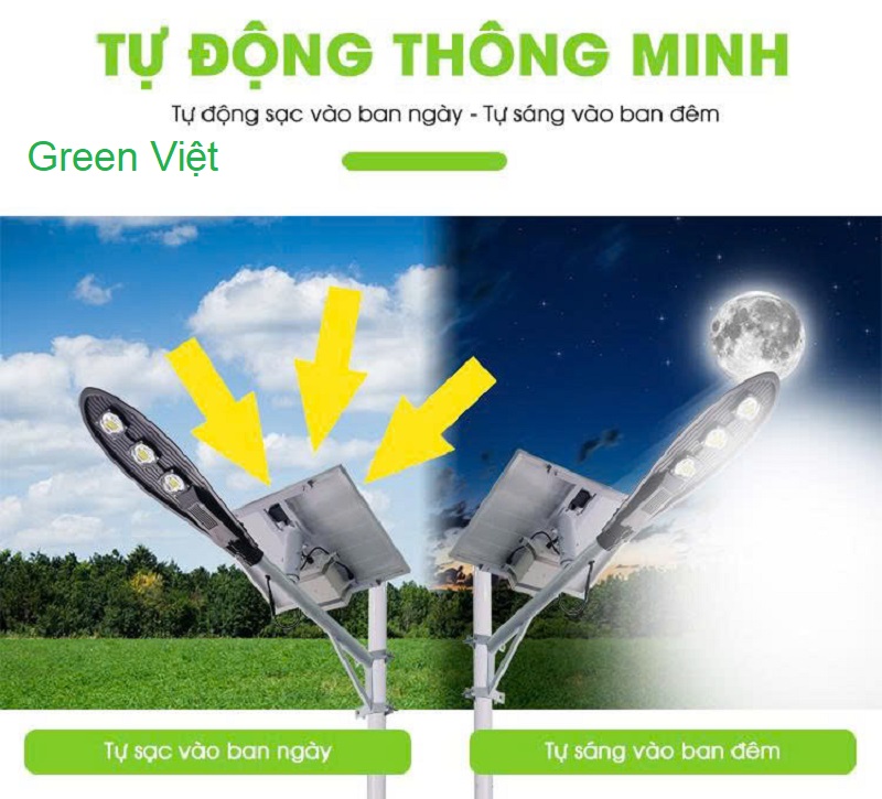 Đèn đường lá năng lượng mặt trời 150W dự án GV-150