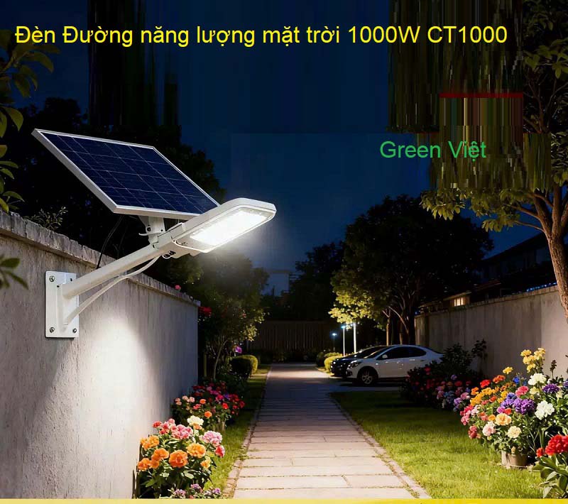 Đèn Đường năng lượng mặt trời 1000W CT1000 Cao Cấp Green Việt