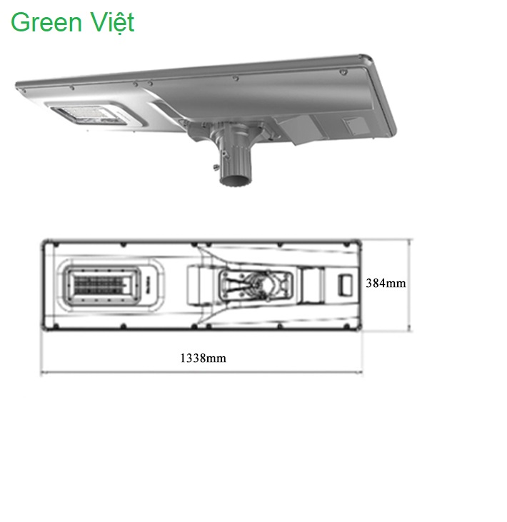 Đèn đường năng lượng mặt trời 100W Euler Energy OLV-OLF