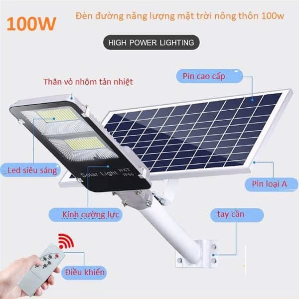 Đèn đường năng lượng mặt trời 100W BC-100