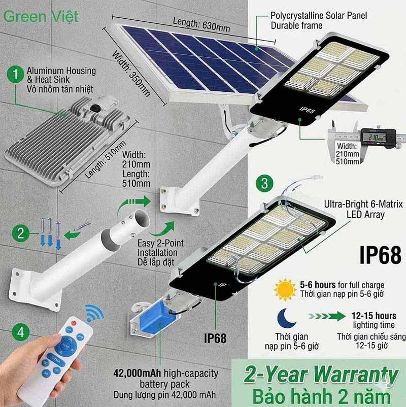 Đèn Đường Năng Lượng Mặt Trời 300w Mua Nhiều Nhất BC300A