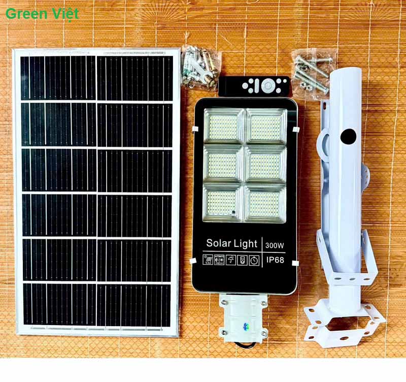 Đèn đường năng lượng mặt trời ánh sáng vàng 300w