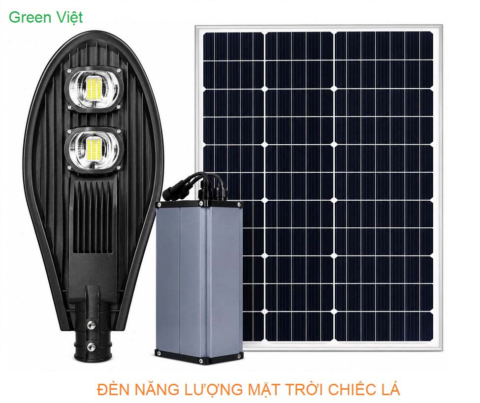 Đèn đường năng lượng mặt trời GL.100 hình chiếc lá lắp giao thông, sân vườn