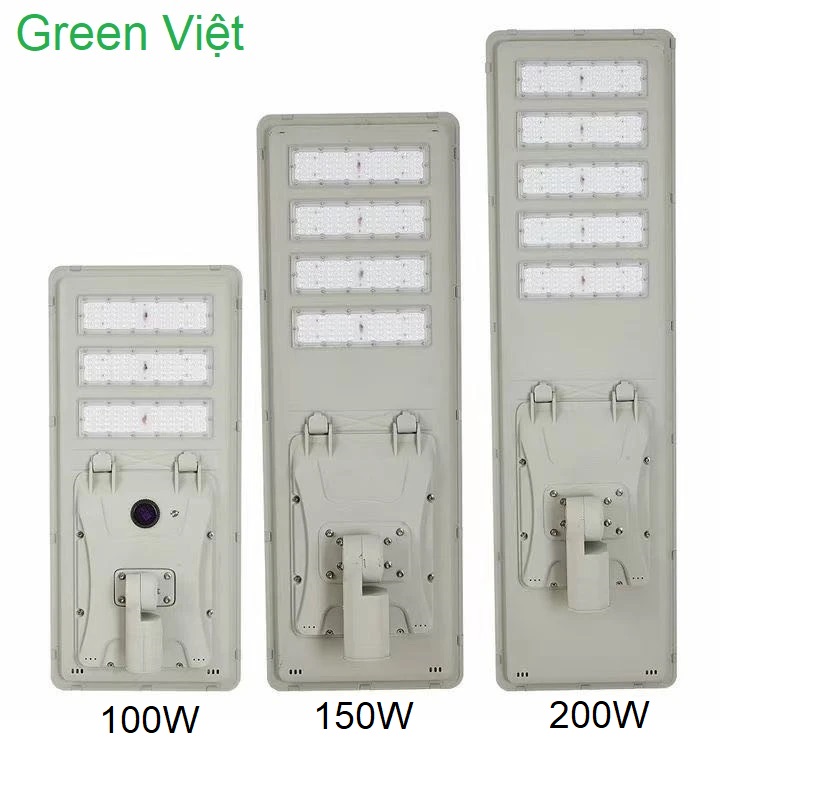 Đèn đường năng lượng mặt trời GV-19100 100W, 150W, 200W Pin Liền