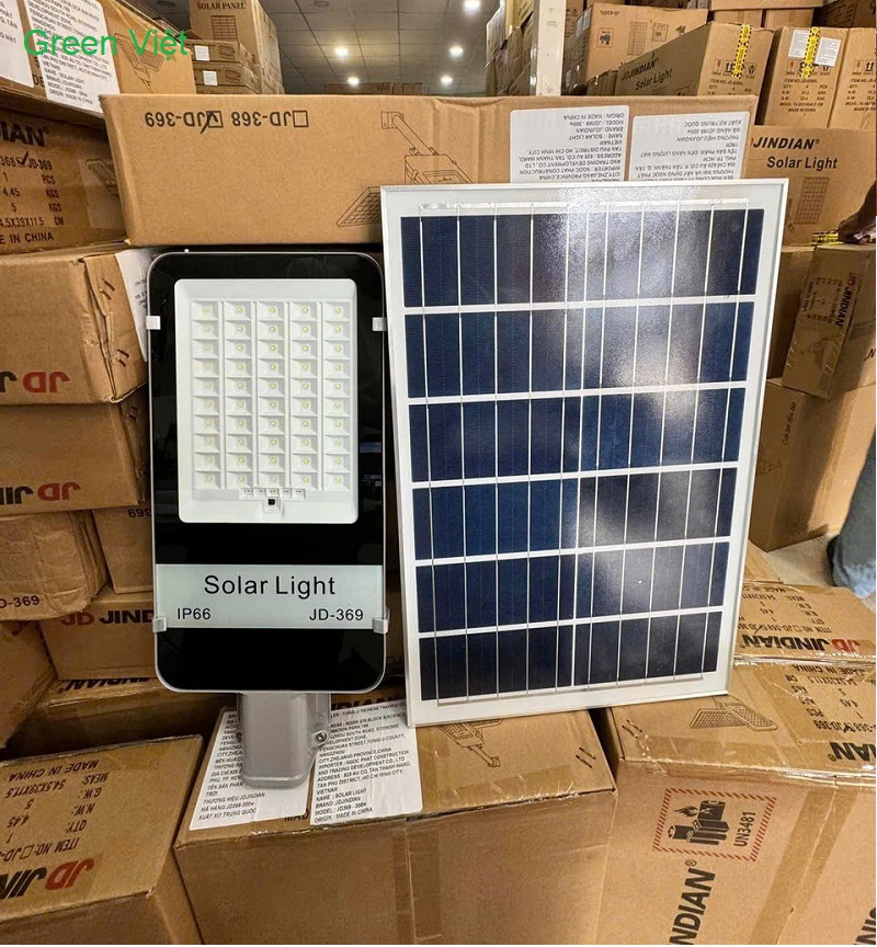 Đèn đường năng lượng mặt trời JD-369 sang xuyên đêm, vỏ nhôm