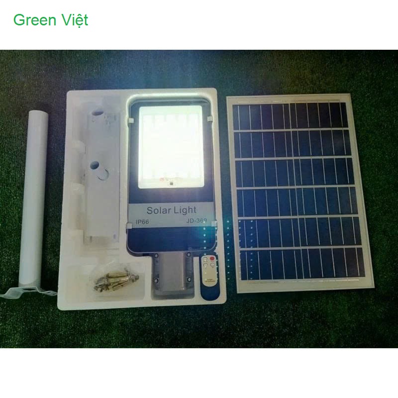 Đèn đường năng lượng mặt trời JD-369 sang xuyên đêm, vỏ nhôm