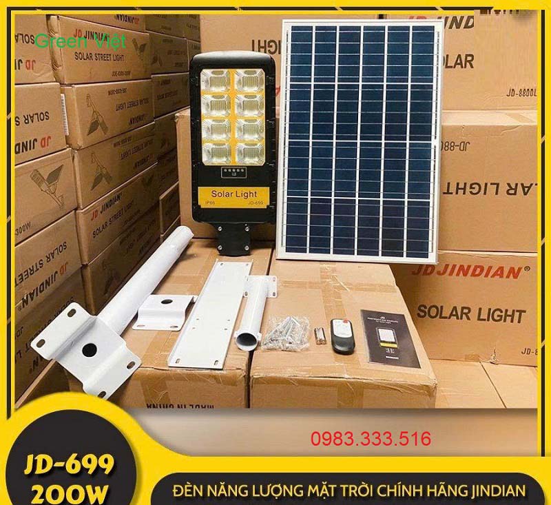 Đèn đường năng lượng mặt trời JD-699 200w Jindian