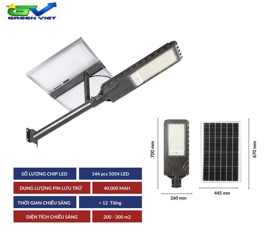 Đèn Đường Năng Lượng Mặt Trời JD-L1000 1000W