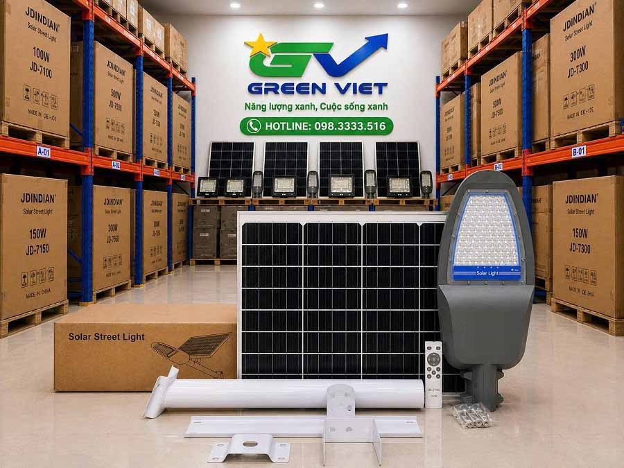 Đèn Năng Lượng Mặt Trời 300W VZL300 Cao Cấp Green Việt