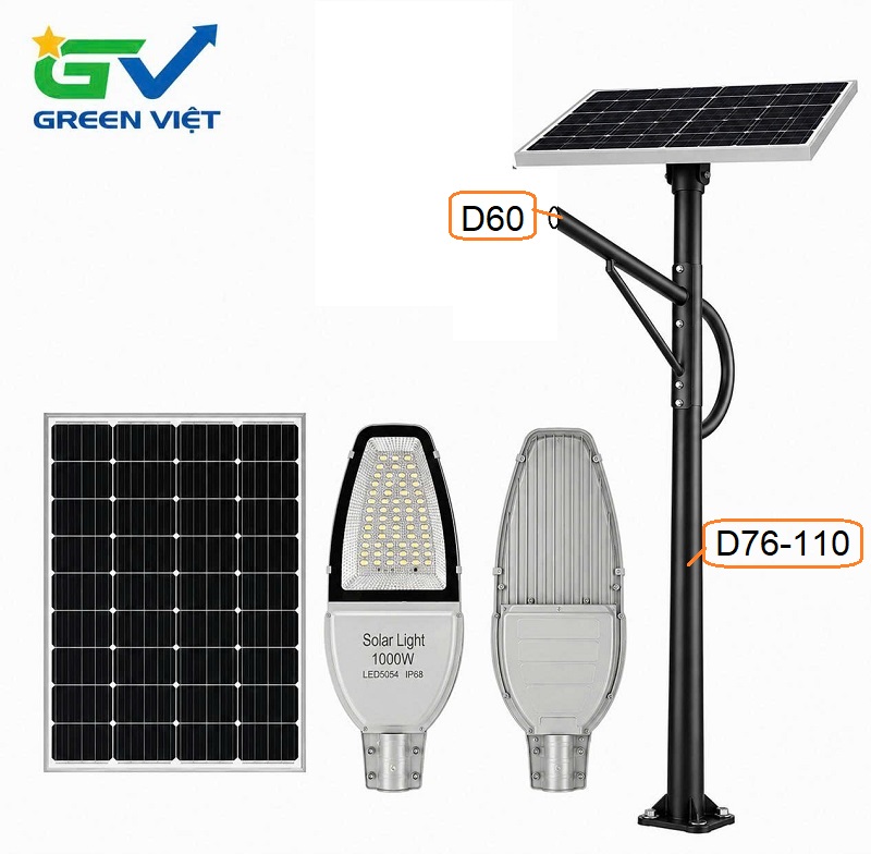 Đèn đường năng lượng mặt trời siêu sáng 1000W ZL-1000