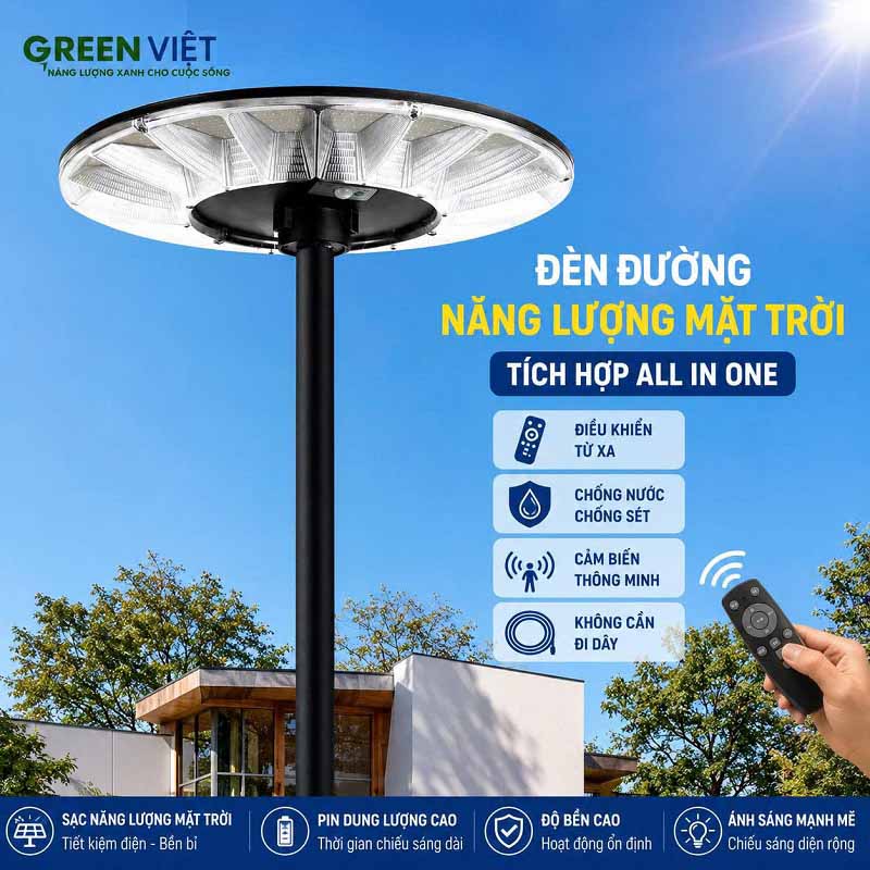 Đèn đường và sân vườn năng lượng mặt trời UFO 1000W