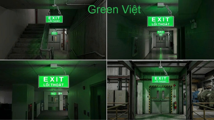 Đèn Exit T-12B Dạ Quang Tự Phát Sáng Lối Thoát Hiểm