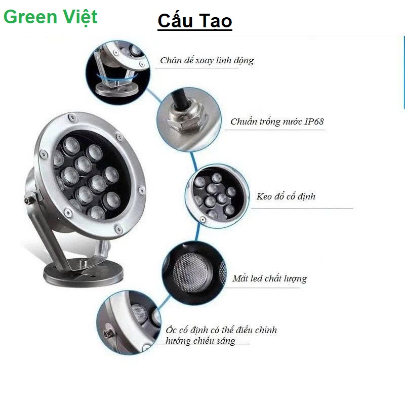 Đèn led âm nước trang trí DANG-01 9w-36w