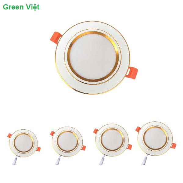 ĐÈN LED ÂM TRẦN AS-702 VIỀN VÀNG ĐẾ MŨ