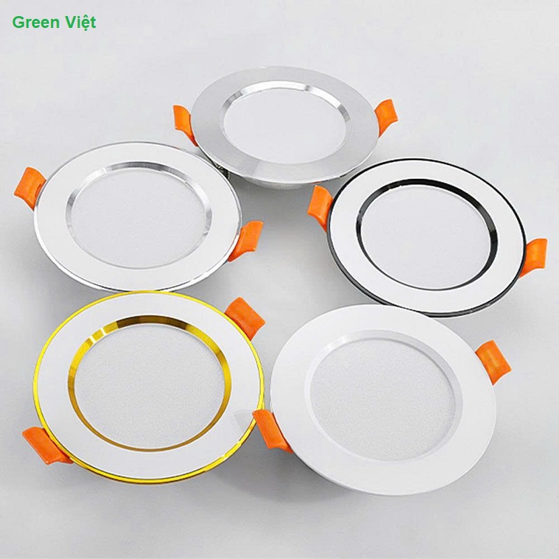 ĐÈN LED ÂM TRẦN AS-702 VIỀN VÀNG ĐẾ MŨ