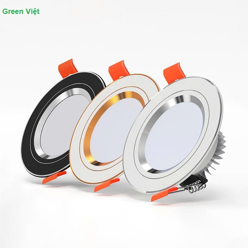 ĐÈN LED ÂM TRẦN AS-702 VIỀN VÀNG ĐẾ MŨ