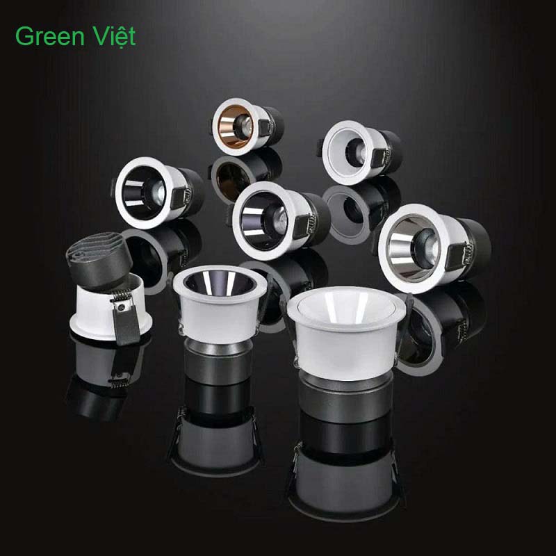 Đèn led âm trần Spotlight chống chói 7W/12W Phi 75- Đèn chiếu điểm spotlight cao cấp