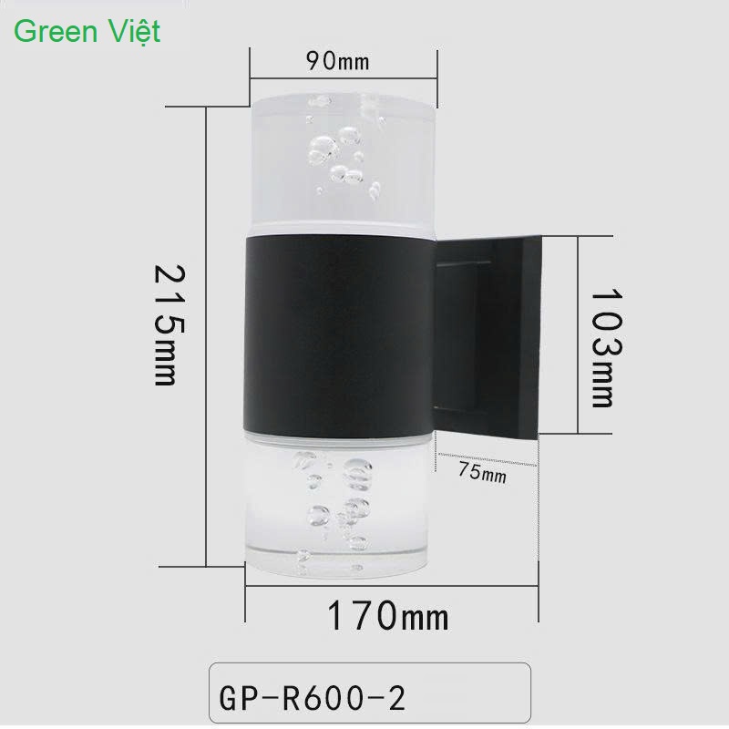 Đèn led trụ pha lê 2 đầu DTTG02 3 chế độ màu phi 90 giọt nước