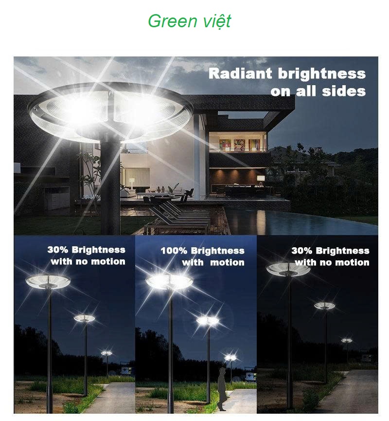 Đèn năng lượng mặt trời 1000w UFO.1000 sân vườn cao cấp