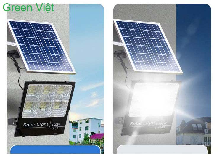 Đèn năng lượng mặt trời 100w 100-6k 6 Khoang