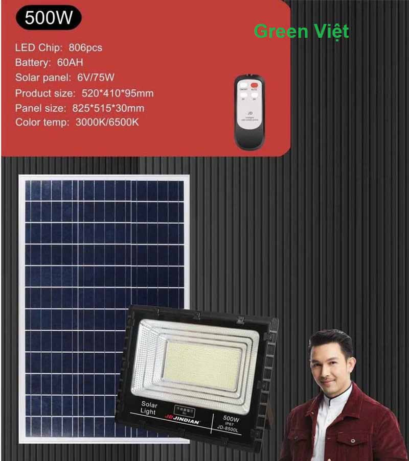 Đèn năng lượng mặt trời 500W JD.8500L - Green Việt