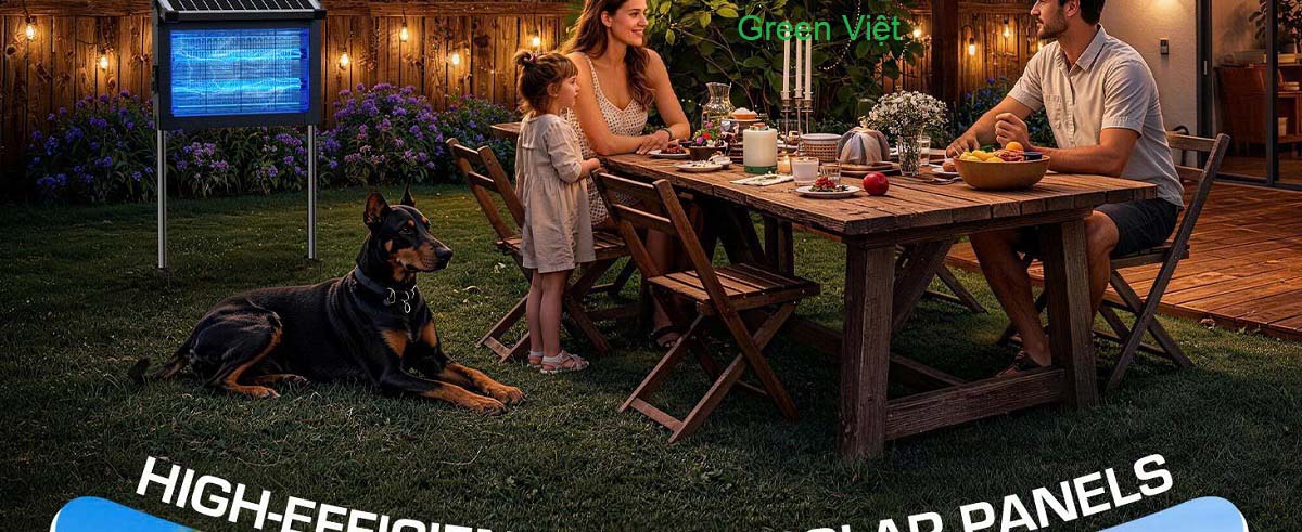 Đèn năng lượng mặt trời BM01 bắt muỗi và côn trùng