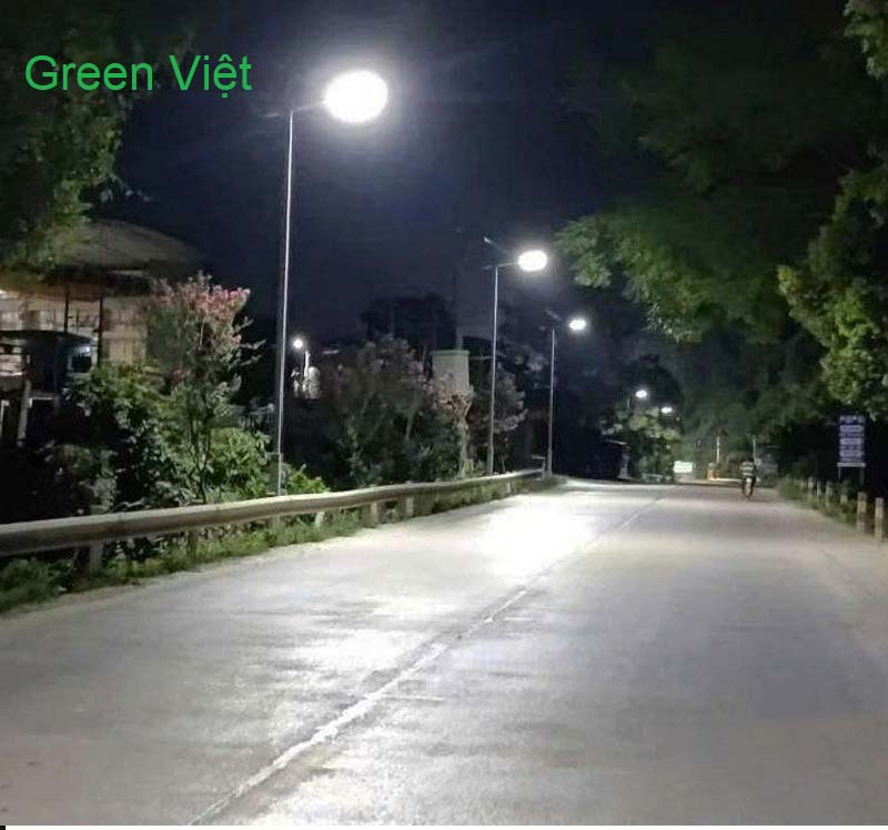 Đèn đường năng lượng mặt trời GL.100 hình chiếc lá lắp giao thông, sân vườn