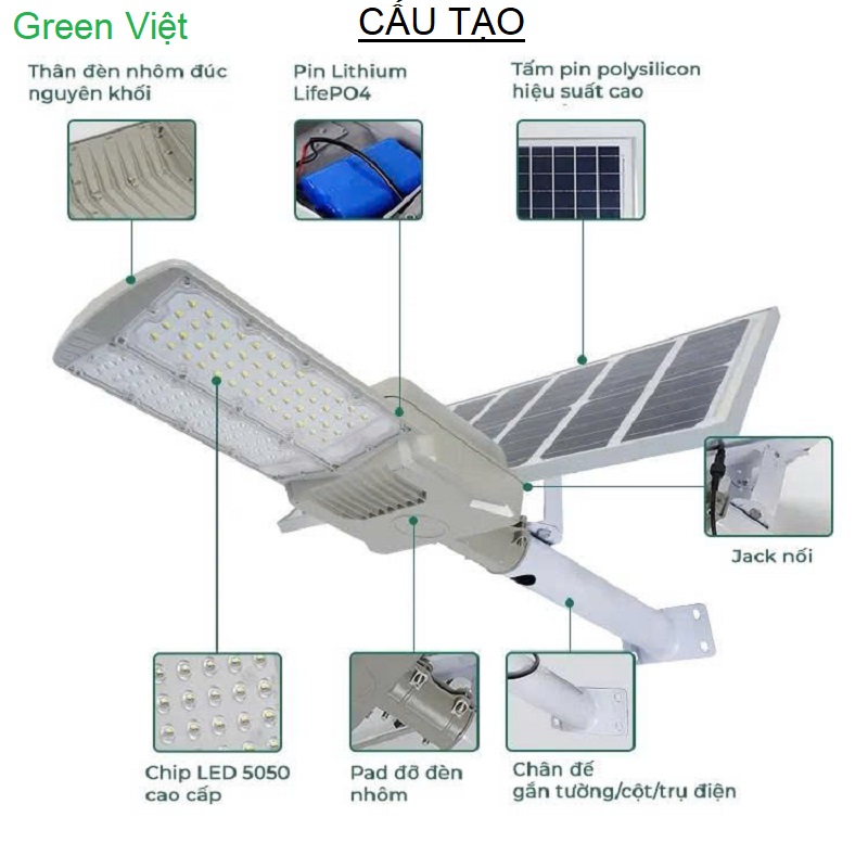 Đèn Năng lượng Mặt Trời DCC-T3510 Chiếu Sáng Đường Đi Sân Vườn