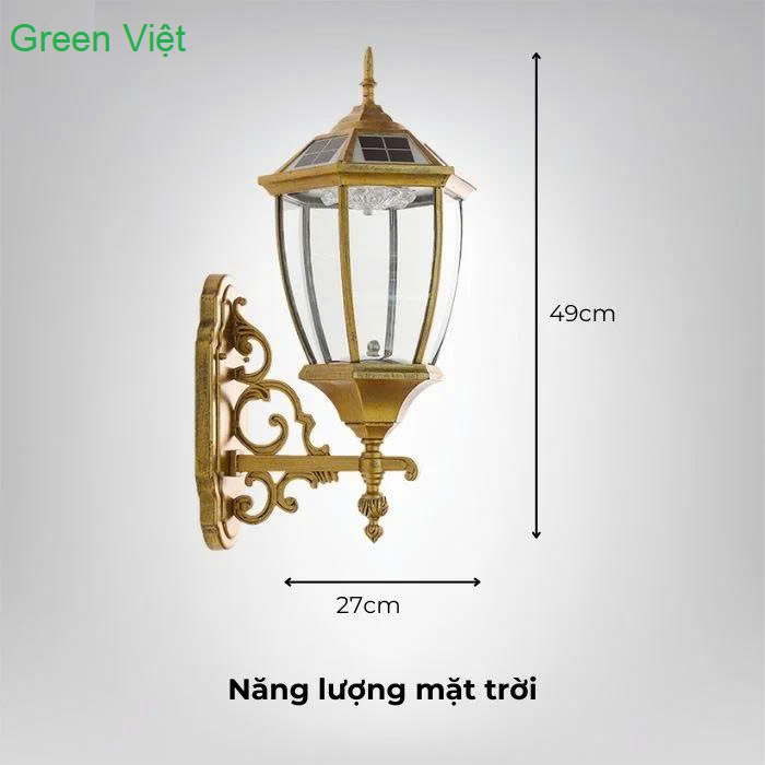 Đèn năng lượng mặt trời DGT-05 gắn tường Green Việt